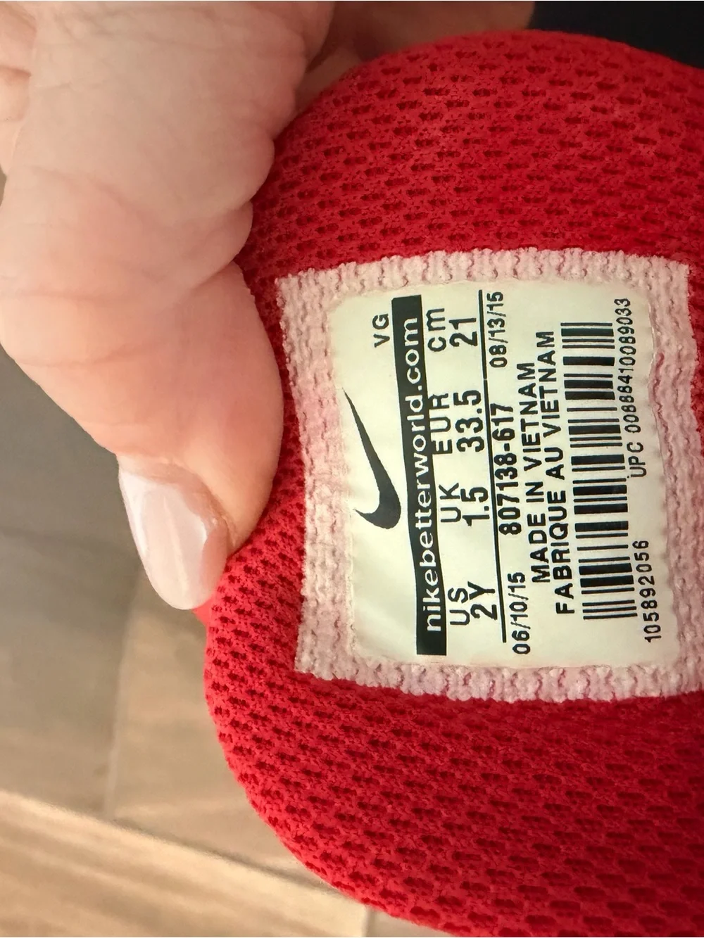 Nike Kids Red and White baseball cleats